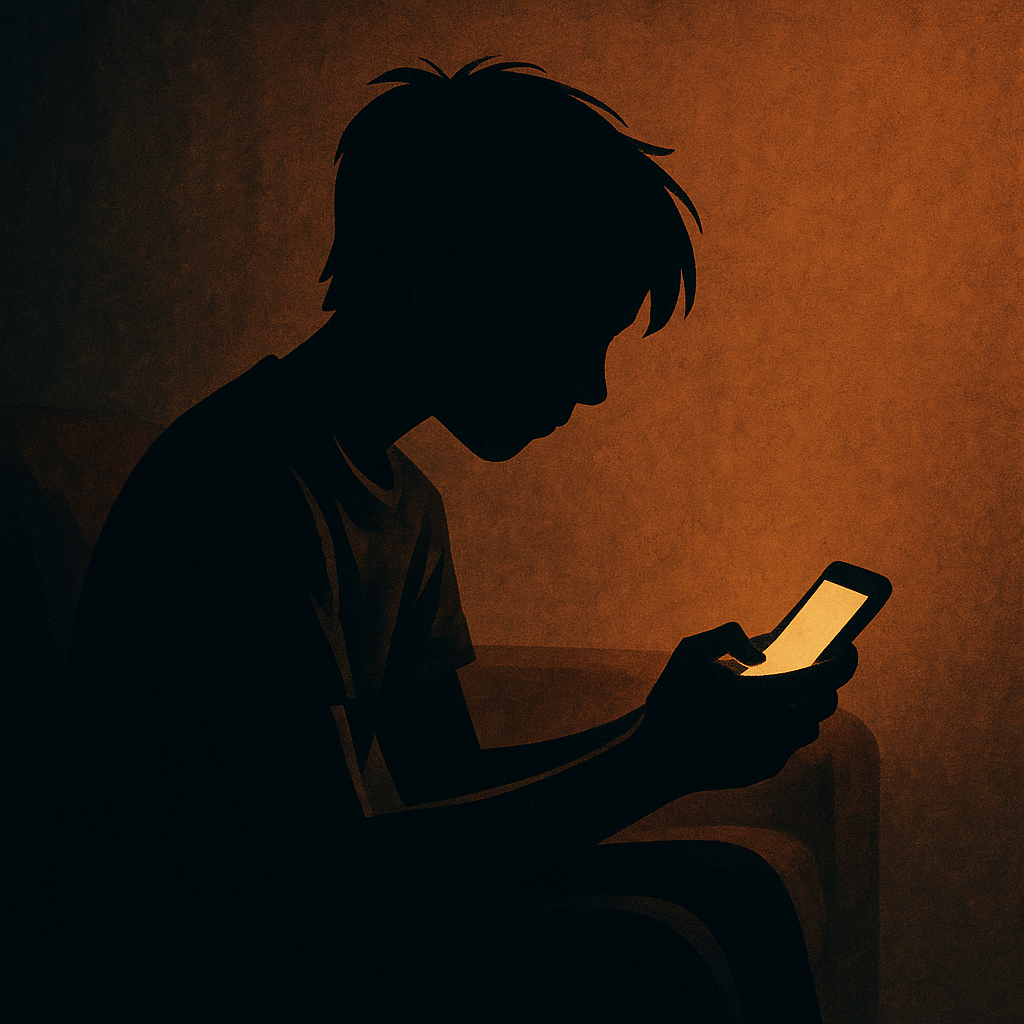 Teenager mit Smartphone in der Hand