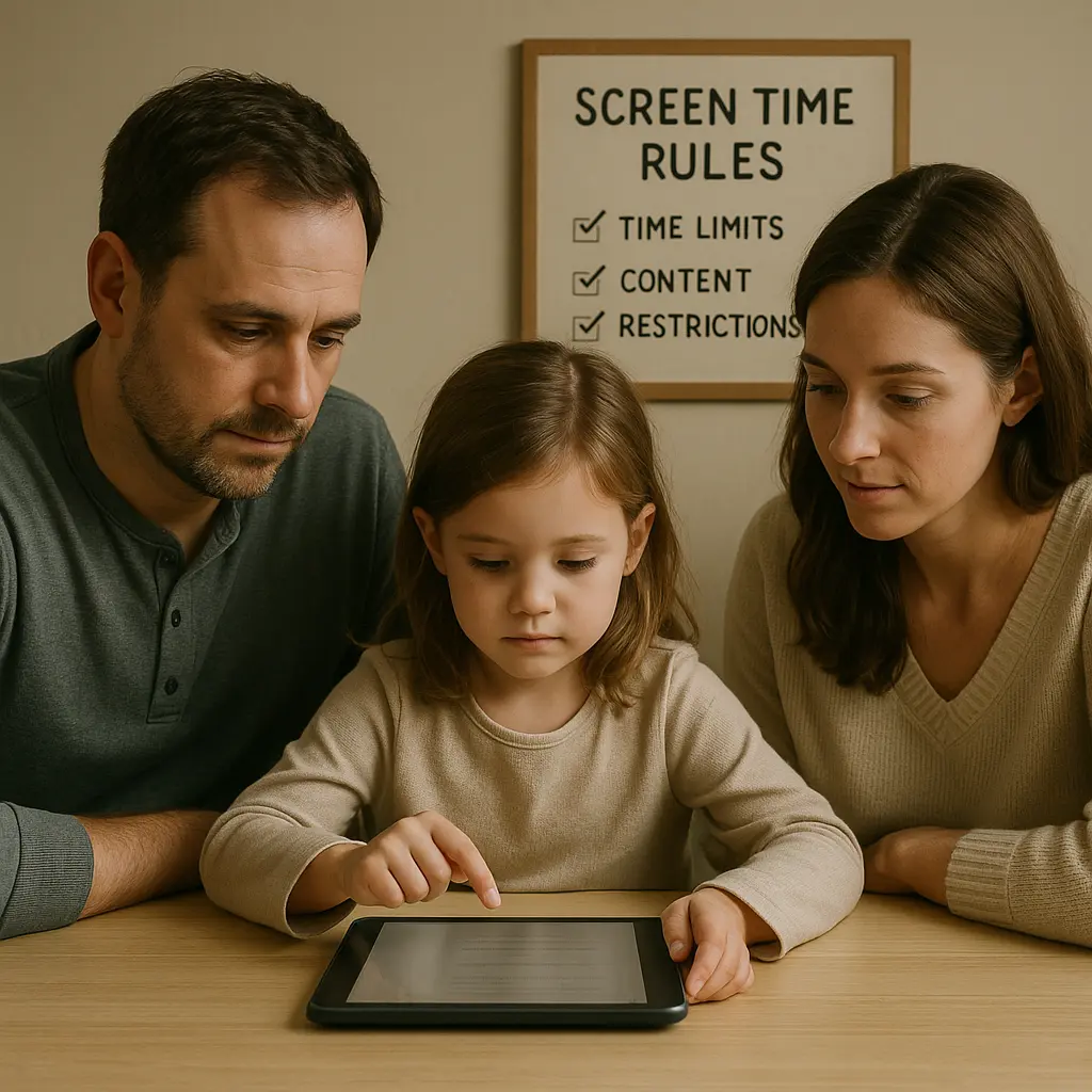 Eltern begleiten ihr Kind bei der Nutzung von digitalen Medien