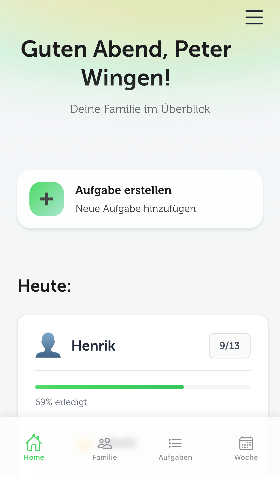 Jakob öffnet die App